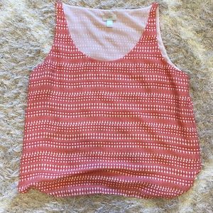Loft orange print sleeveless shell XL